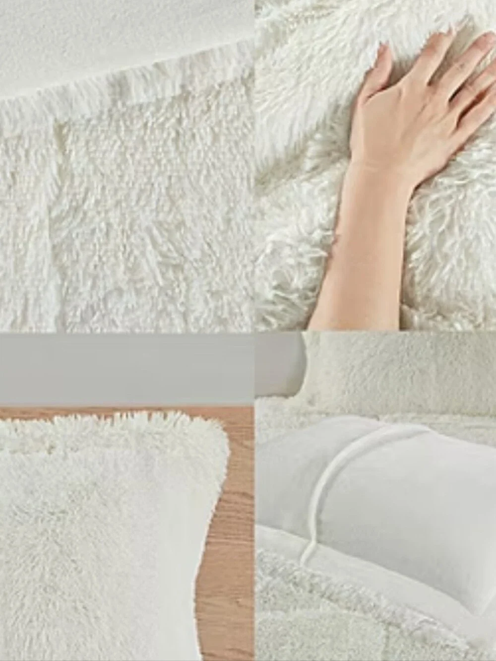 Intelligent Design Leena Shaggy Faux Fur Comforter Mini Set Ivory